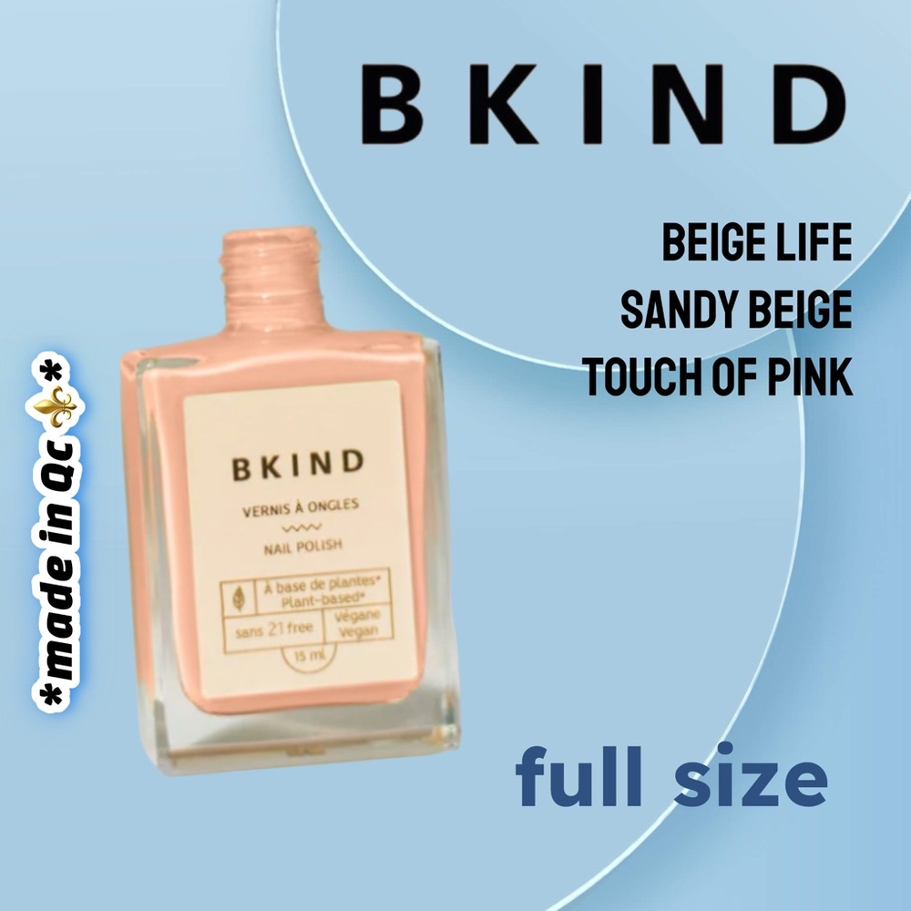 💟3/25$ 🇨🇦♻️🆕 *NEW* BKIND |FULL| Beige Life color Sandy beige with touch of pink